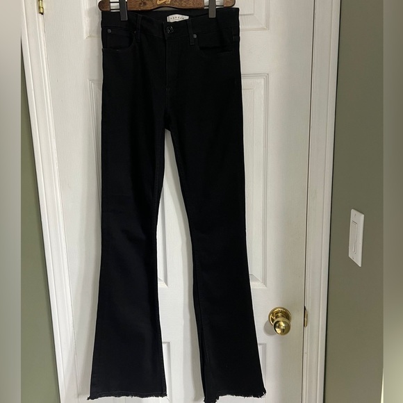 Sandro Black Flare Jeans with Frayed Hem EU38 - Picture 3 of 5